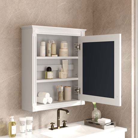Wall Mounted Bathroom Storage Cabinet With Mirror, Medicine Cabinet With Height Adjustable Shelf HouseOfZazla