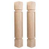 Btowin 35 1/2-inch H 5-inch W 5-inch D Cabinet Columns, 2Pcs Unfinished Square Rubberwood Replacement Island Legs for Large Dining Table & Kitchen Table Btowin