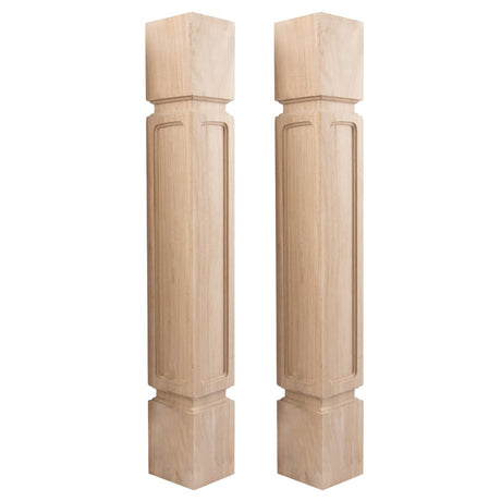 Btowin 35 1/2-inch H 5-inch W 5-inch D Cabinet Columns, 2Pcs Unfinished Square Rubberwood Replacement Island Legs for Large Dining Table & Kitchen Table Btowin