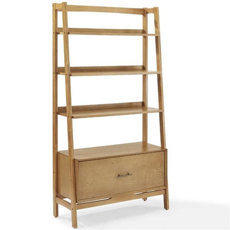 Crosley Furniture Landon Large Bookshelf Etagere, Bookcase Storage with Shelves and File Drawer, Acorn Crosley Furniture