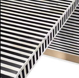 Hansa Bone Inlay Waterfall Console Table Stripe Design Coffee Centre Table(Black&White 30W x 30H x 12D inches), HH0123_30x12 HANSA IT’S WORTH IT