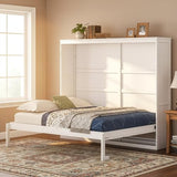 Harper & Bright Designs Queen Size Murphy Bed, Wall Bed, No Box Spring Needed, White Harper & Bright Designs