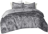 Comfort Spaces Juliette Luxe Comforter Set Velvet Lush with Soft Brushed Microfiber Reverse, All Season Cozy Velvet Bedding Sets, Fluffy Comforter Bed Set, Matching Sham, Grey Twin/Twin XL 2 Piece Comfort Spaces