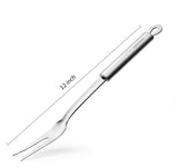 Kakamono Carving Fork, Meat Fork, 12 Inch Cooking Fork, Stainless Steel BBQ Fork, Long Metal Chef Pro Kitchen Forks for Barbecue, Serving, Cooking, Grilling, Roasting Kakamono