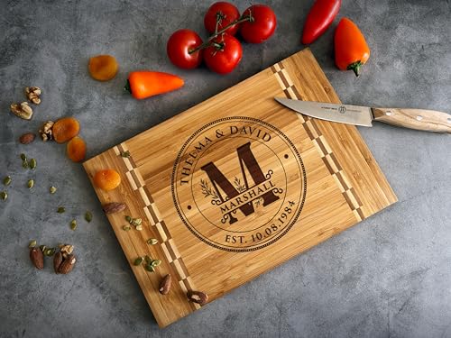 Personalized Cutting Boards - Best Unique Anniversary - USA Handmade wood - Best Wedding, Housewarming, Birthday, Christmas Gift Idea For Friends, Generic
