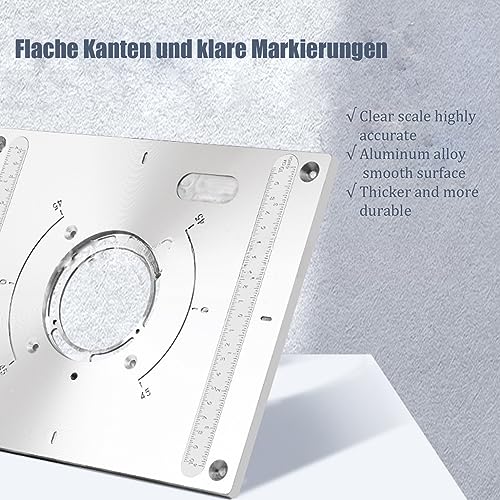 Aluminum Router Plate for Woodworking, Router Table Insert Plate Aluminum Router Insert Plate Router Table Mounting Plate with 2 X Router Table SSEHCWAN