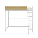 Little Seeds Haven Full Loft Bed, White/Gold Little Seeds