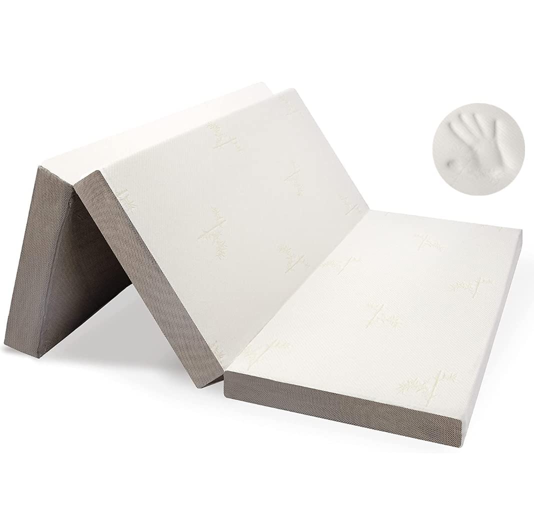 Milliard Tri Folding Memory Foam Mattress with Washable Cover Full Size (75" x 52" x 6") Milliard