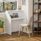 IGERI Small White Reception Desk with Counter for Salon 31.5 Inch Front Modern Standing Receptionist Room Tables Checkout Counter for Office