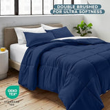 Bare Home Comforter Set - Ultra-Soft - Goose Down Alternative - Premium 1800 Series - All Season Warmth (Twin/Twin XL, Dark Blue) Bare Home