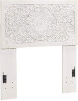 Signature Design By Ashley Paxberry Twin Boho Headboard, Distressed White Signature Design by Ashley