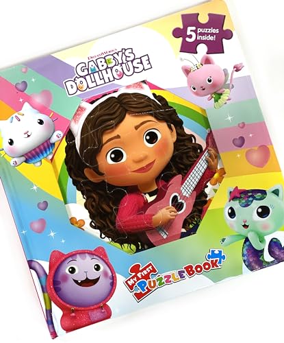 Gabby's Dollhouse My First Puzzle Book - Jigsaw Puzzles for kids, 10-page board book, 5 puzzles to enjoy