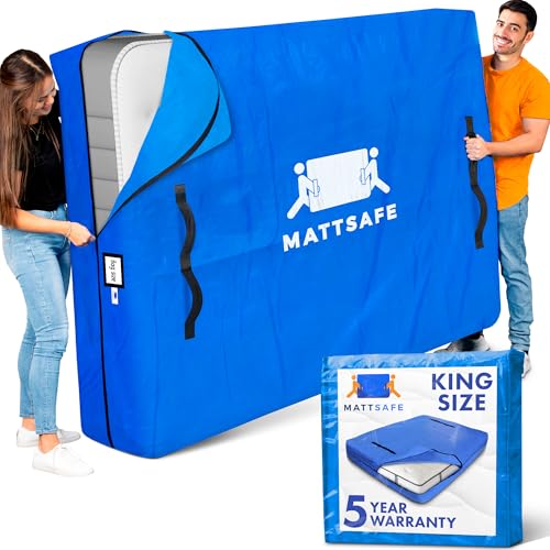 Nordic Elk Mattress Bags for Moving and Storage (King) Heavy Duty Moving Supplies, 8 Sturdy Handles, Strong Zipper, Mattress Cover Bed Bags, Storage Cover Essentials Packing Protector Nordic Elk