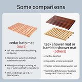 bingaai Cedar Wood Shower Mat, Cedar Wooden Bath Mats, Wood Bath Mat 23.6 x 15.7 in, Shower Stall Mat Non-Slip for Bathroom Bathtub Spa Sauna Garden bingaai