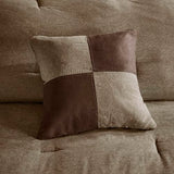 Madison Park Boone Cozy Comforter Set, Faux Suede, Deluxe Hotel Styling All Season Down Alternative Bedding Matching Shams, Decorative Pillow, Queen (90 in x 90 in), Rustic Brown 7 Piece Madison Park