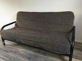 OctoRose Full Size 3 Side Zipper Premium Upholstery Basketweave Thick Linen Brown Mixed Futon Cover Slipcover/Sofa Day Bed Couch Mattress Cover Couch Protector (Cover ONLY) (Linen-Brown) OctoRose
