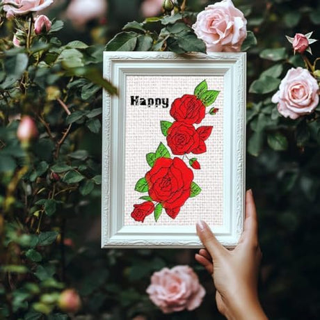 BENECREAT 4 Sheets Roses Sewing Embroidery Stabilizers, 42pcs Flowers Embroidery Paper with Pre-Printed Water Soluble Stabilizer for Embroidery Hand Sewing Lover Beginners BENECREAT