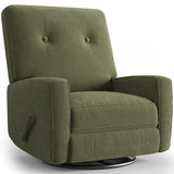 Garvee Nursery Recliner Chair, 360° Swivel Rocking Glider Chair for Adults with Adjustable Backrest & Footrest, Cozy Corduroy Upholstered Armchair for Living Rooms, Bedrooms, Apartments, Green