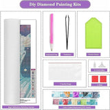 Cherry Blossom Girl Diamond Art for Adults, 50x70cm Large Diamond Painting 5D DIY Full Drill Square Paint By Numbers Gem Art Supplies Pictures for Home Fall Decor Wall Art Gifts 20x28in W-5170 Wenpeef