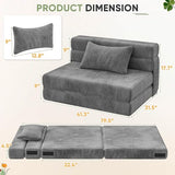 Homall Folding Sofa Bed, Floor Couch Convertible Sleeper Chair with Pillow, Comfy Futon Lounge Sofas, Portable Fold Out Chair Bed for Living Room, Small Space (Corduroy, Slate Grey) Homall
