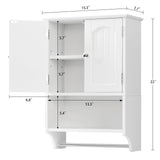 TEENFON Bathroom Wall Cabinet with Adjustable Shelves and Towel Rack, Wall Mounted Over The Toilet Storage Cabinet for Bathroom, Living Room, White 7.09" D x 15.35" W x 22.04" H TEENFON