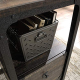 Sauder Steel River Desk, L: 47.48" x W: 23.47" x H: 29.53", Carbon Oak Finish Sauder