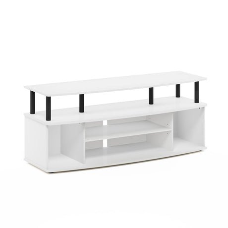 Furinno Jaya Large Entertainment Center Hold up to 55-in TV, Inch, White/Black Furinno
