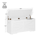 Hzuaneri Storage Chest, Storage Trunk, Wooden Storage Bench - 39.4" Lift-Top Storage Organizer with 2 Safety Hinges, Shoe Bench for Entryway, Bedroom, Living Room, White SB03403X Hzuaneri