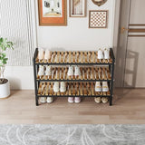 Shoe Rack Organizer for Small Spaces 2Tier Long Narrow Shoe Stand, Closet Shoe Rack, Small Shoe Shelf for Closet Entryway Corner Garage and Bedroom Front Door - Shoe Storage Combining Wood and Metal ZHUTIANXIA