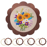 4 Sets Wood Embroidery Hoop Frame 8 Inch Sunflower Embroidery Display Frame Large Round Wooden Embroidery Frame for Finished Cross Stitch Hoop Frame DIY Decor Sewing Ornaments WHXGG