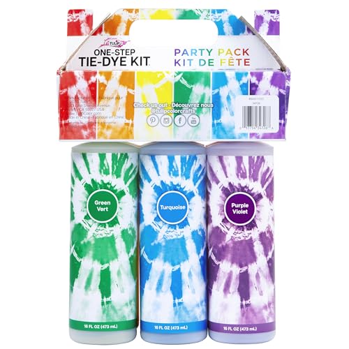 Tulip One-Step Tie-Dye Kit Extra Large Block Party 16 oz Easy Squeeze Bottles, All-in-1 Kit for Group Activity Tie-Dye, 6, Vibrant Colors Tulip