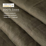 XZ XIFA Olive Green 100% Linen Queen Size Bedding Set, Cooling Duvet Cover with Natural Washed French Flax，Soft,Breathable,Textured,Fluffy Duvet Cover (1 Duvet Cover,2 Pillow Shams) XZ XIFA