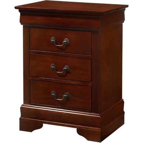 Glory Furniture Louis Phillipe 3 Drawer Nightstand in Cherry Glory Furniture
