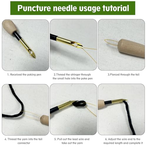 JOZYSH Punch Needle Embroidery Starter Kits for Beginners Cute Cartoon Animal Embroidery Hoops,Color Threads,Instructions and Needles,DIY Adults Embroidery (Fox)