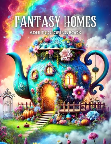 Fantasy Homes Adult Coloring Book: Enchanting Designs with Magical Houses of Fairies and Gnomes for Relaxation and Mindfulness WoodArtSupply