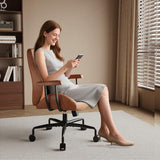 Ergonomic Office Chair 330LBS, Reclining Swivel Mid Back Desk Chair with Adjustable Height, Thickened Cushions, Comfy Executive Armchair for Home Office Synorla