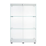 Zacis Modern Clear Glass Display Cabinet with 2 Doors and 3 Shelves for Living Room Zacis