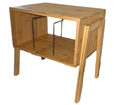 Bamboo Stackable End Table Nightstand - Living Room Small Side Table – Modern Wood Bedside Tables for Bedroom with Open Storage
