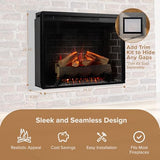 Modern Ember Uptown 33" Smart Electric Fireplace Insert with Remote Control, Compatible with Alexa - 1,000 Sq Ft Electric Heater with Realistic Flames and Log Set Modern Ember