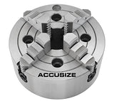 Accusize Industrial Tools 6'' 4-Jaw Independent Lathe Chucks, Plain Back, Semi-Steel Body, Including 1 Set Of Reversible Jaws, 0557-0006 Accusize Industrial Tools