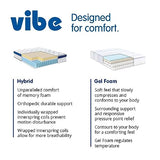 Vibe Gel Memory Foam Mattress, 12-Inch CertiPUR-US Certified Bed-in-a-Box, King, White Vibe