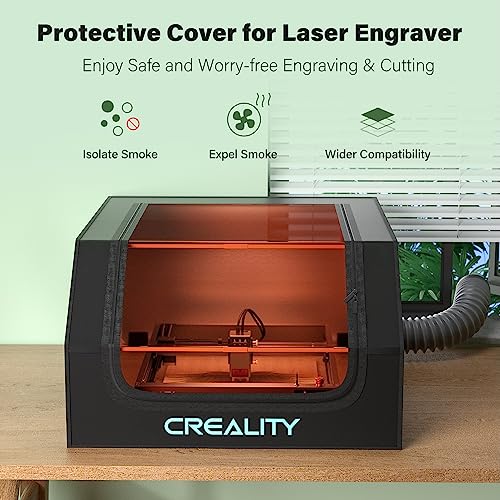 Creality Laser Engraver Enclosure, Isolate Smoke Laser Cutting Machine Protective Cover, Against Odor and Noise Enclosure with Vent for Creality, xTool and Other Laser Engraver, 27.5x28.3x15.7 inch Creality
