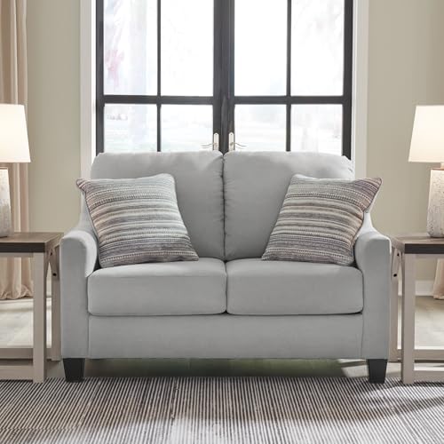 Signature Design by Ashley Adlai Casual Loveseat with 2 Toss Pillows, Light Gray Signature Design by Ashley