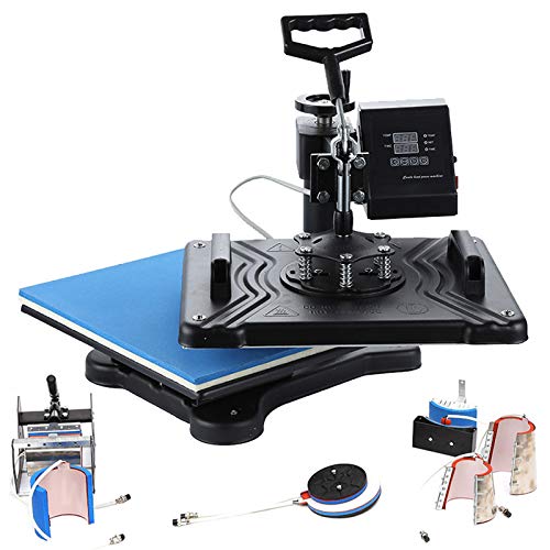 Heat Press 8 in 1 Heat Press Machine 38X30cm, Combo Heat Press Machine for T-Shirt Hat Cap Mug Plate, Multifuctional Heat Transfer Machine for T-Shirt Mug Hat Plate Transfer Printer YAOBAO