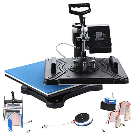 Heat Press 8 in 1 Heat Press Machine 38X30cm, Combo Heat Press Machine for T-Shirt Hat Cap Mug Plate, Multifuctional Heat Transfer Machine for T-Shirt Mug Hat Plate Transfer Printer YAOBAO