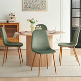 somedream Dining Table Set for 4, Mid Century Modern 47 Inch Wooden Round Dining Table Set, Space Saving (Table + 4 Green Chairs) somedream