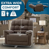 Oversized Recliner Chair for Big and Tall Adults – Power Zero Gravity Recliner with Wide Seat, Heavy-Duty Big Man, Supports Up to 450 lbs, Brown