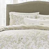 Laura Ashley Home - Queen Duvet Cover Set, Cotton Reversible Bedding with Matching Shams, Medium Weight Bedding for All Seasons (Lindy Green, Queen) Laura Ashley