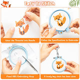 WATINC 5Pcs Embroidery Kit for Kids Stamped Cross Stitch DIY Key Chain with Woodland Animal Patterns Needlepoint Starter Kits Craft Supplies for Beginners Adults Schoolbag