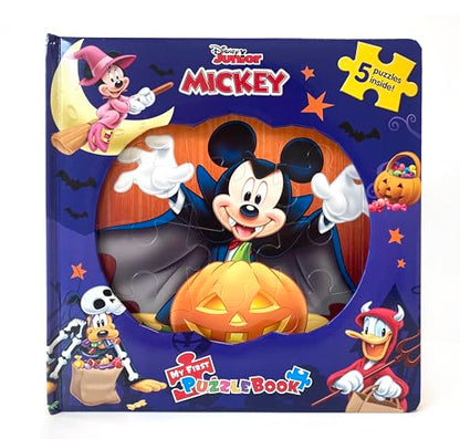 Disney Mickey Halloween My First Puzzle Book - Jigsaw Puzzles for kids, 10-page board book, 5 puzzles to enjoy